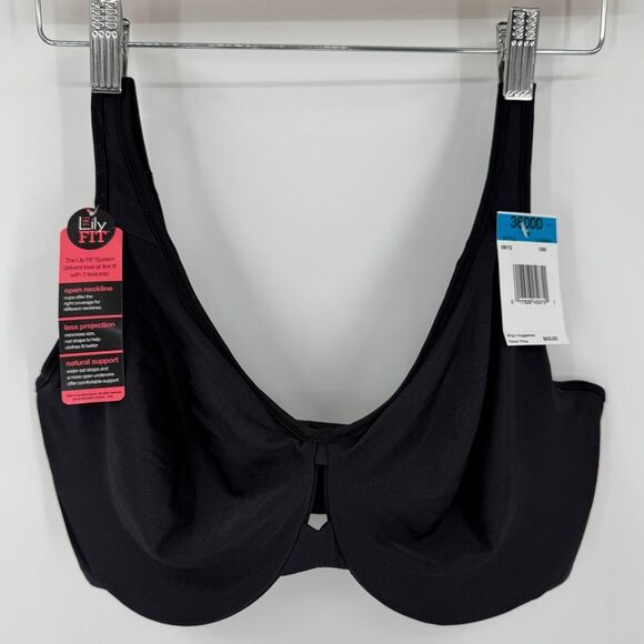 Lilyette By Bali Plunge Into Comfort Minimizer Minimizer Bra Women 36DDD Black - Picture 1 of 10